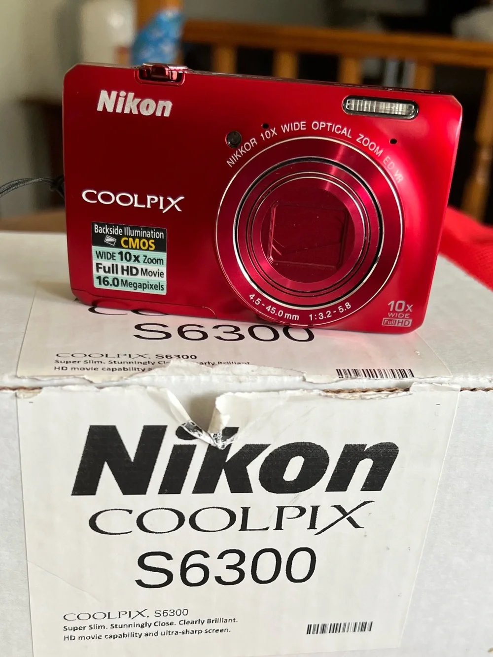 Vintage Nikon COOLPIX S6300 Compact Digital Camera - Red